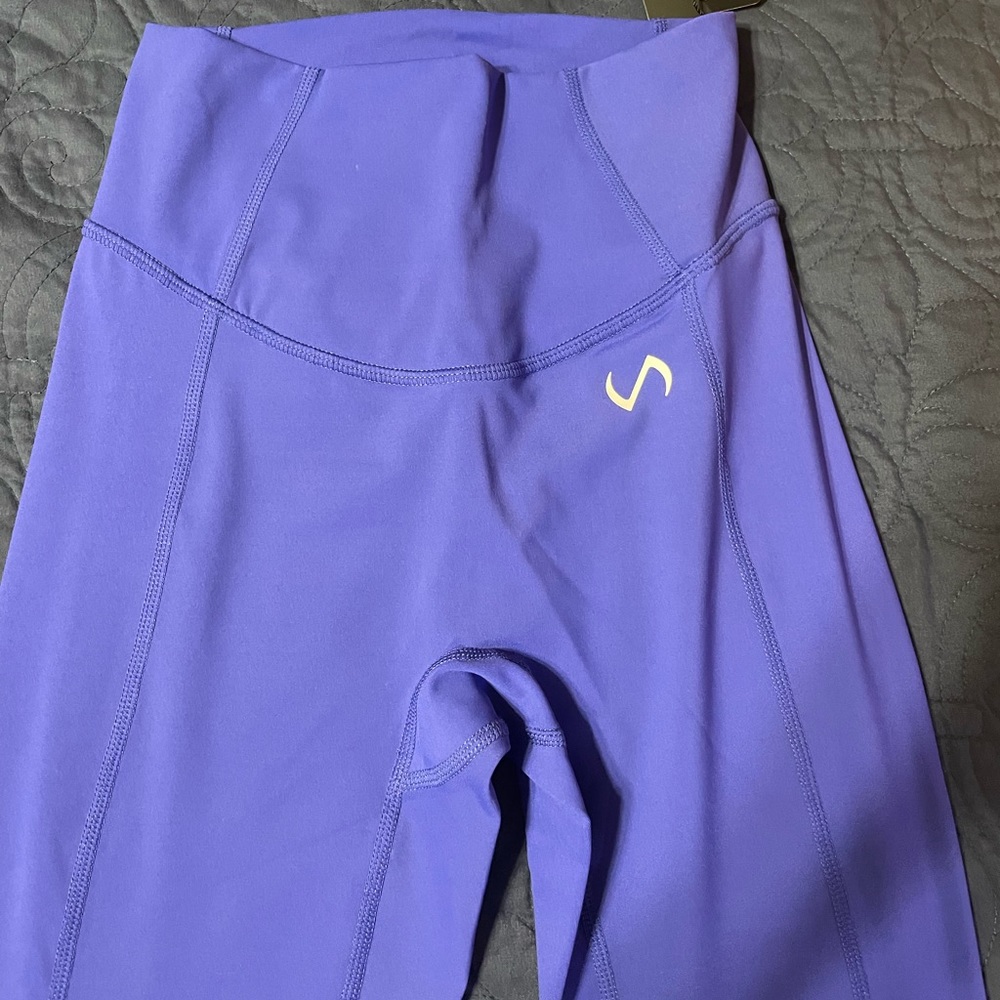 TLG HYPER-POWER HIGH WAISTED WORKOUT LEGGINGS: Violet